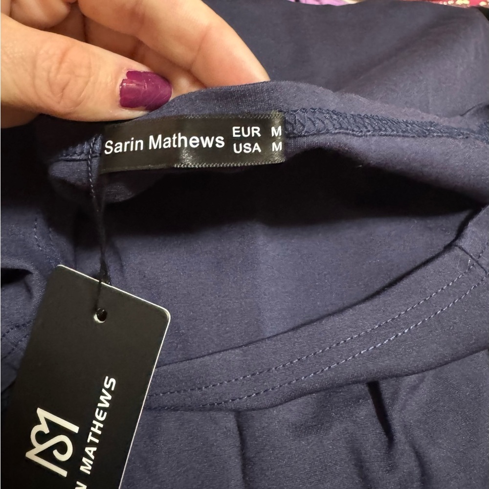 Amazon Off-Shoulder Navy Mini Dress - Picture 3 of 4